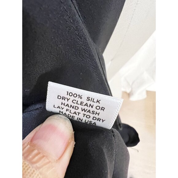 OCEAN + MAIN Black Silk V-Neck Placket Long Caftan Sz 2X - Picture 12 of 12